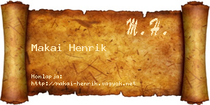 Makai Henrik névjegykártya